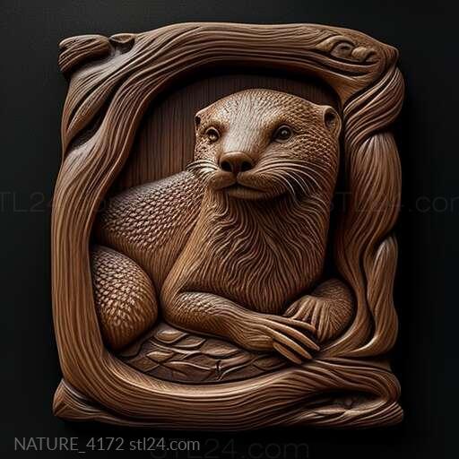 Nature and animals (st otter 4, NATURE_4172) 3D models for cnc
